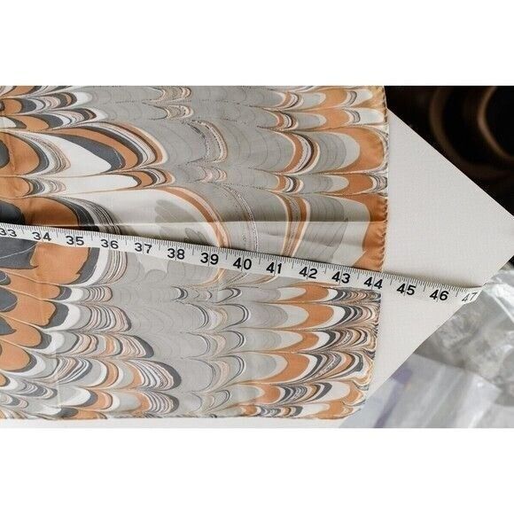 BAAR & BEARDS peach marbled Print Abstract Scarf Japan Hand Rolled - Picture 3 of 4